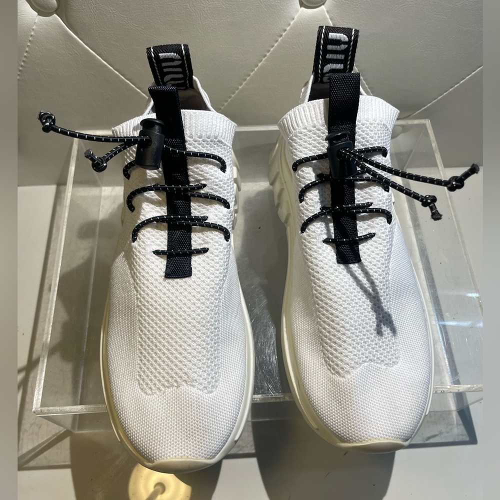 MIU MIU white knit Snearkers sz 36 made in italy